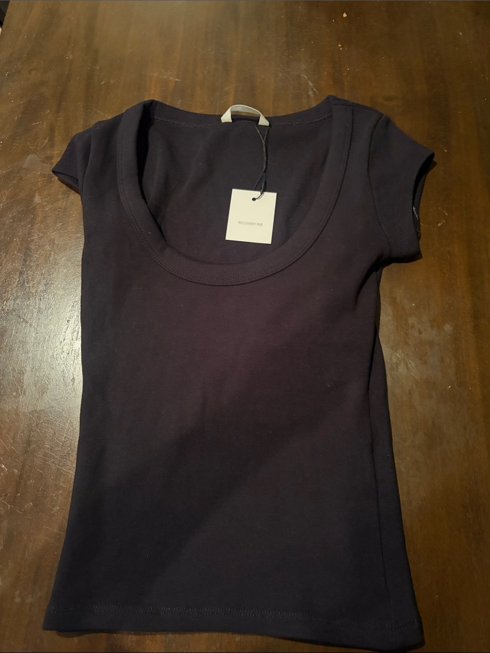 NWT Zara Women’s Scoop Neck Short Sleeve Top - Black Size Small